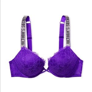 LACE BLING STRAP PUSH UP BRA